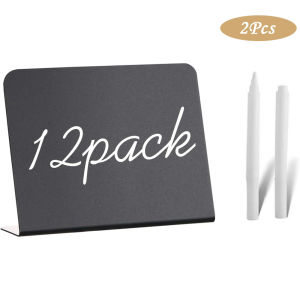 12 Gói Bảng Viết Phấn Mini Dùng Cho Tiệc Ăn Buffet Đám Cưới Tiệm Bánh - Bảng Viết Phấn Nhỏ Chất Liệu PVC Để Bàn