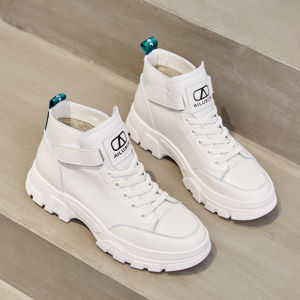 Trendy Short Boots Womens High Help Martin Boots Casual All-Match Autumn Winter Fashion Boots Comfortable Leather Inner Fleece