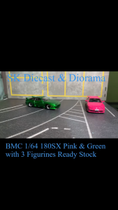 BMC 1/64 180SX Pink & Green with 3 figure MDX2024 event car (Sell Lot)