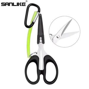 SANLIKE | SANLIKE Fishing Scissors Stainless Steel Anti-rust Wire Cutting Belt Protective Sleeve Lanyard Carabiner Fishing Accessories
