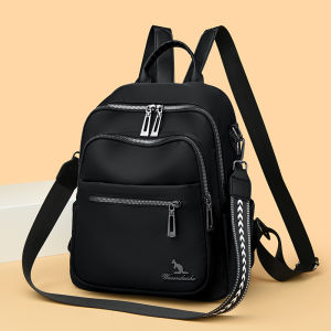 Durable Oxford Cloth Womens Backpack Lightweight Travel Versatile Multi-Functional Shoulder Bag Youth Commuter Style Pure Color