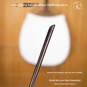 New Chinese Style Black Ebony Hairpin Headwear 18cm Ancient Style Coiled Hair Accessory Zang Yiyue Xue Fashionable Ethnic Wind