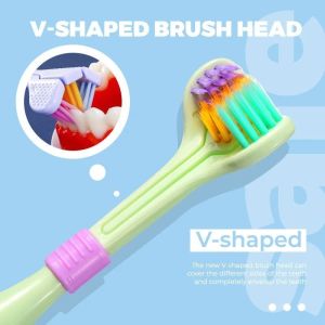 【2nd 50% off】Three Sided Soft Hair Tooth Toothbrush Ultra Fine Soft Bristle Adult Toothbrush Oral Care Safety Teeth Brush Oral Health Cleaner