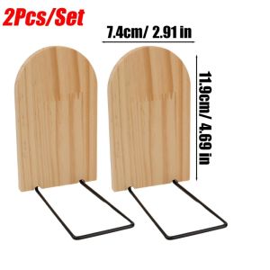 2PCS Creative Nature Bamboo Desktop Organizer Bookends Book Ends Storage Stand Holder Shelf Bookrack Magazine Holder