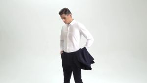 New Men Shirt Bamboo Fiber Long Sleeve Anti-wrinkle Non-ironing Slim Fashion Casual Business Office White Blue Social Shirt 5XL