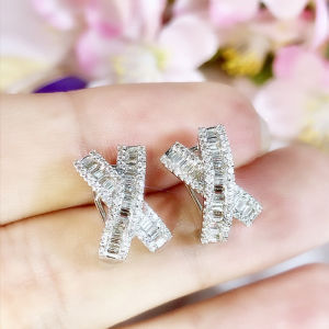 Huitan Fashion Cross Stud Earrings for Women Ear Piercing Simple Stylish Female Accessories Party Daily Wear 2022 Trend Jewelry