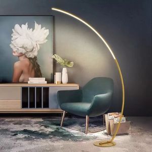 LED Floor Lamp Bedroom Living Room Creative Arc Fishing Floor Lamp Simple Fishing Lamp