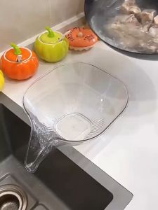 [SG]Kitchen Drainer Multi-functional Drain Basket Vegetable Fruit Portable Water Filter Basket