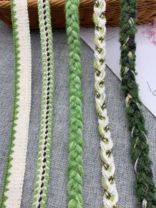 Green Lace Trim Yarn Handmade DIY Clothing Outerwear Decoration Press Strip Small Fragrance Style Embellishment Material