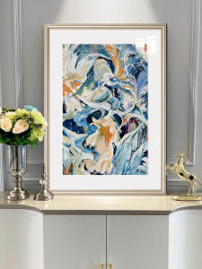 YASISHA | American Luxury Entry & Living Room Wall Art Blue Abstract Flowers