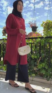 Tunik Basic Crinkle Airflow Wanita Remaja Muslim Polos Kancing Aktif Panjang Bawah Lutut Tunik Perempuan Dewasa Terbaru 2022