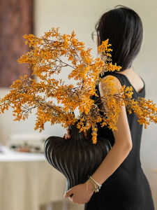 Artificial Long Branch Dried Flowers Zen Style Wabi-Sabi Aesthetic Living Room Decorative Accessories Vintage Mid-Century Modern Entryway Decor