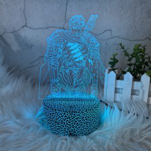 Bandai | Anime Led Night Light Berserk Guts Acrylic Stand for Bedroom Decor Gift Colorful Action Figure Manga 3d Lamp