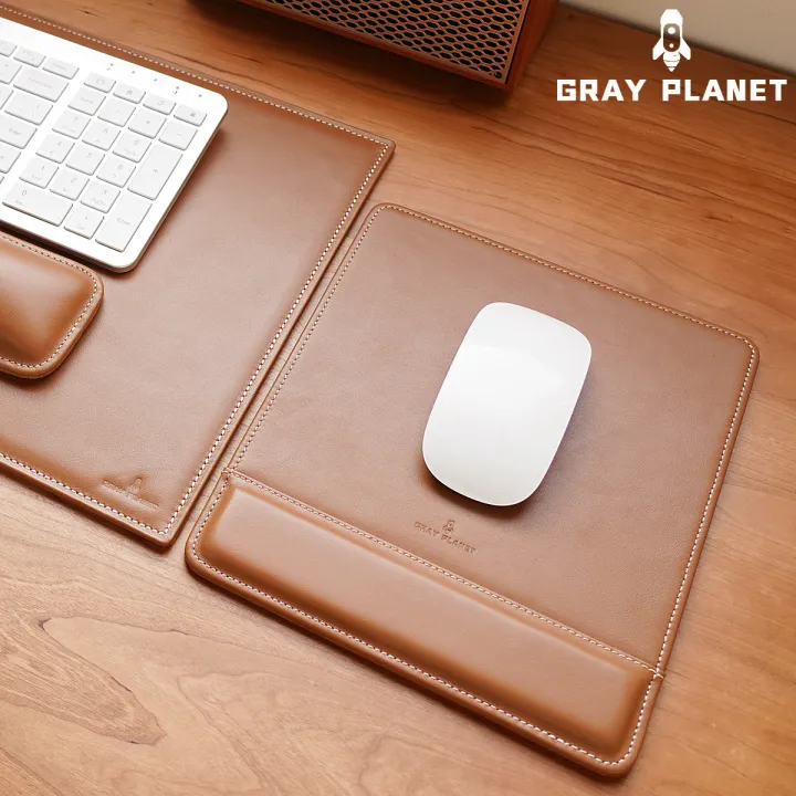 Full Grain Leather Desk Pad Wrist Support Executive Office Use