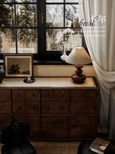 Carl High-Grade French style Leather TV Cabinet Table Mat Waterproof Oil-Proof Wine Cabinet Sideboard Cabinet Mat Table Top Dustproof Customization