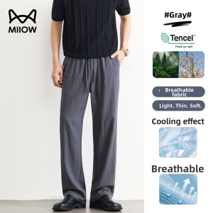 MiiOW | Bamboo Linen Light and Airy Mens Pants Loose Straight Leg