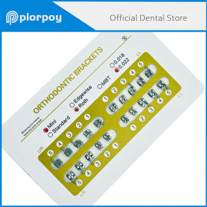 PIORPOY Dental Orthodontic Metal Bracket Braces 20Pcs/Pack Monoblock Mini Monoblock Roth/MBT 0.022/0.018 Hooks 3-4-5 Dorpship