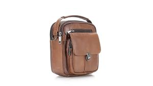 Tas Selempang Kulit Asli Pria Vintage Kulit Sapi Asli - Tas Bahu Mini Pria Kulit Asli