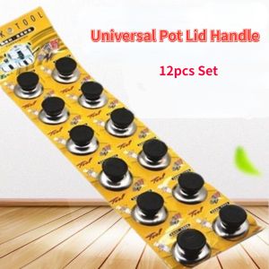 12 Pcs Set Universal Pot Lid Handle Accessories Stainless Steel with Handle Glass Pot Lid Head Handle Pot Lid Cap