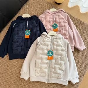 Áo Khoác Trẻ Em Mùa Đông Bằng Cotton Nỉ Thể Thao Ấm Áp Cổ Đứng Nhẹ Cho Bé Trai Và Bé Gái