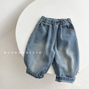 Spring Autumn Hooded Cartoon Long Sleeve Baby Boy Jacket Casual Denim Pants Set Childrens Clothing Comfortable Breathable Suit