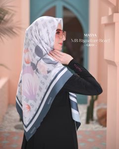 Kerudung Krudung Hijab Jilbab Scarf Segi Empat 4 Voal Premium Warna Sage Green - Hijau - Ungu - Abu - Coklat - Pink - Brown - Grey - Purple Motif Printing Masya Syari MADENIA SYARI By MASYA