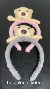 STIPA Bando Boneka Busa Beruang Jumbo Bulu Domba Bear Head Band Piece Hair Accessories Wanita Anak Tengah LZ