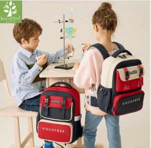 Kocotree New Childrens Schoolbags Lightweight Anti-gravity  Contrast Design Spine Protection Burden-Reducing Load-Reducing Double Buckle Backpacks for Primary School KQ22152