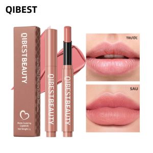 Son Môi Lì QIBEST Lâu Trôi Dưỡng Ẩm Tạo Khối Dạng Bút Son Lì Kẻ Viền Môi - 2g