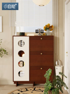 ZIGUAN | Retro Antique Style Entryway Shoe Cabinet