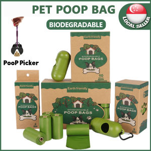 🇸🇬【SG stock】Pet Poop Bag Biodegradable 10/24 Rolls Zero Waste for Dog Cat Litter Dog Poo Bag