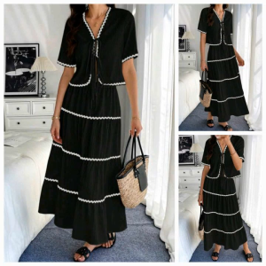 Summer Beach Casual  Boho Trim Maxi Long Skirt    xs to large classy and elegant timeless classic  timeless piece casual office or party classic piece super kapal ng tela hindi kayo magsisi our aim is to produce quality clothes premium fabric excellent