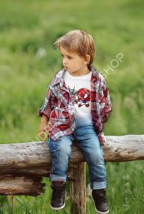 Cotton Terno For kids Spiderman (Silk Screen Print) Fabric/Mall Quality