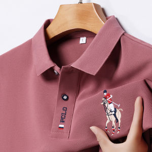 Mens 2024 New Summer Short Sleeved Exquisite Embroidered Polo Shirt High End Brand Business Casual Lapel T-Shirt Mens Wear