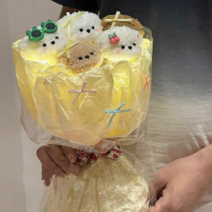 Cute Twisting Stick Puppy Flower Bundle Finished Handmade Diy Material Bag Birthday Qixi Gift for Boyfriends