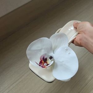 ORCHRID FLATS รองเท้าตกแต่งด้วยกล้วยไม้ ** ขนาดหน้ากว้าง 9 ซม. ( งาน D.I.Y )