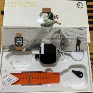 S10 Ultra 3 MAX Smartwatch Touch ID สมาร์ทวอทช์ผู้ชายผู้หญิงพร้อม 180 ° กล้องโรตารี่ช่องใส่ซิมการ์ดวิดีโอคอล WIFI GPS เข็มทิศ NFC