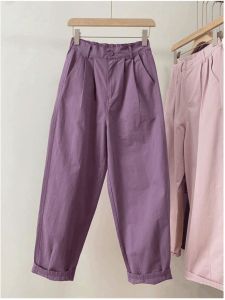 กางเกงขายาวทรงหลวมสไตล์ฮาราจูกุสำหรับผู้ชายไซส์ใหญ่ ทรงตรง ทรงสลิม ทรงขากระบอกเล็ก ทรงหลวม สไตล์ฤดูใบไม้ร่วง/ฤดูหนาว