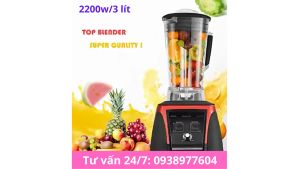 Máy xay sinh tố công suất lớn 2200w cối nhựa PC cực dầy không bể 2.2L đa chức năng xay cháo sinh tố rau củ quả sữa hạt sữa đậu nành gia vị hành tỏi ớt dùng cho nhà hàng trường học bảo hành 1 năm