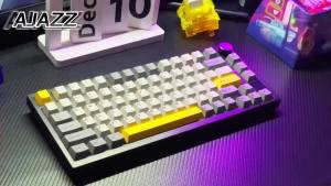 AJAZZ | AJAZZ AK820 PRO Triple-Mode Wired/Wireless 2.4G/Bluetooth Office Gaming Keyboard 75% Layout ABS Hot-Swappable Keys