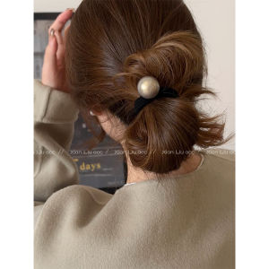 High End Pearl Hair Ties & Durable Black Elastic Bands: Fashionable Hair Accessories for Every Occasion