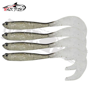 WALK FISH 4PCS Jigging Wobblers Fishing Lure 12.5cm 5.5g shad T-tail soft bait Aritificial Silicone Lures Bass Pike Fishing