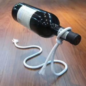 Stainless Steel Magic Hanging Rope Wine Rack - Floating Illusion Snake Bottle Rack，Creative Home Bar Decoration and Novelty
