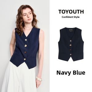 Toyouth | Autumn New Slim Fit Tencel Linen Womens Vest