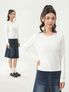 Warrior | New Spring White Stand Collar Long Sleeve T-Shirt