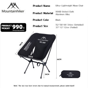 Mountainhiker | Folding Ultra Light Moon Chair Portable Lazy Camping Chair Outdoor Travel Picnic Fishing Garden Balcony Relax Ergonomic Lounge M