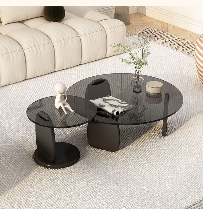glass round coffee table Tea Table glass coffee table modern coffee