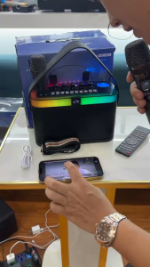 Loa karaoke mini X3  Kèm 2 Mic Karaoke Công Suất 20W phù hợp văn phòng  hát trong nhà