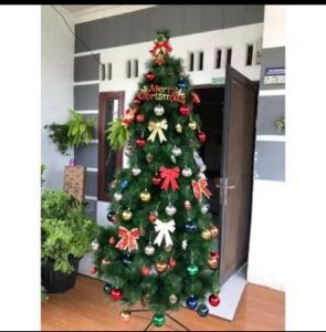 Promo 18meter (6feet) Pohon natal super lebat premium kaki besi harga pohon aja