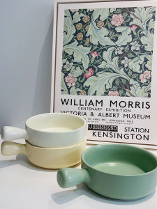 Bát Nướng Gốm Sứ Màu Kem Ins Bát Súp Có Tay Cầm Bát Đựng Súp Phở Bát Đựng Salad Bát Cơm Chiên Bát Ăn Trưa Dùng Tại Nhà